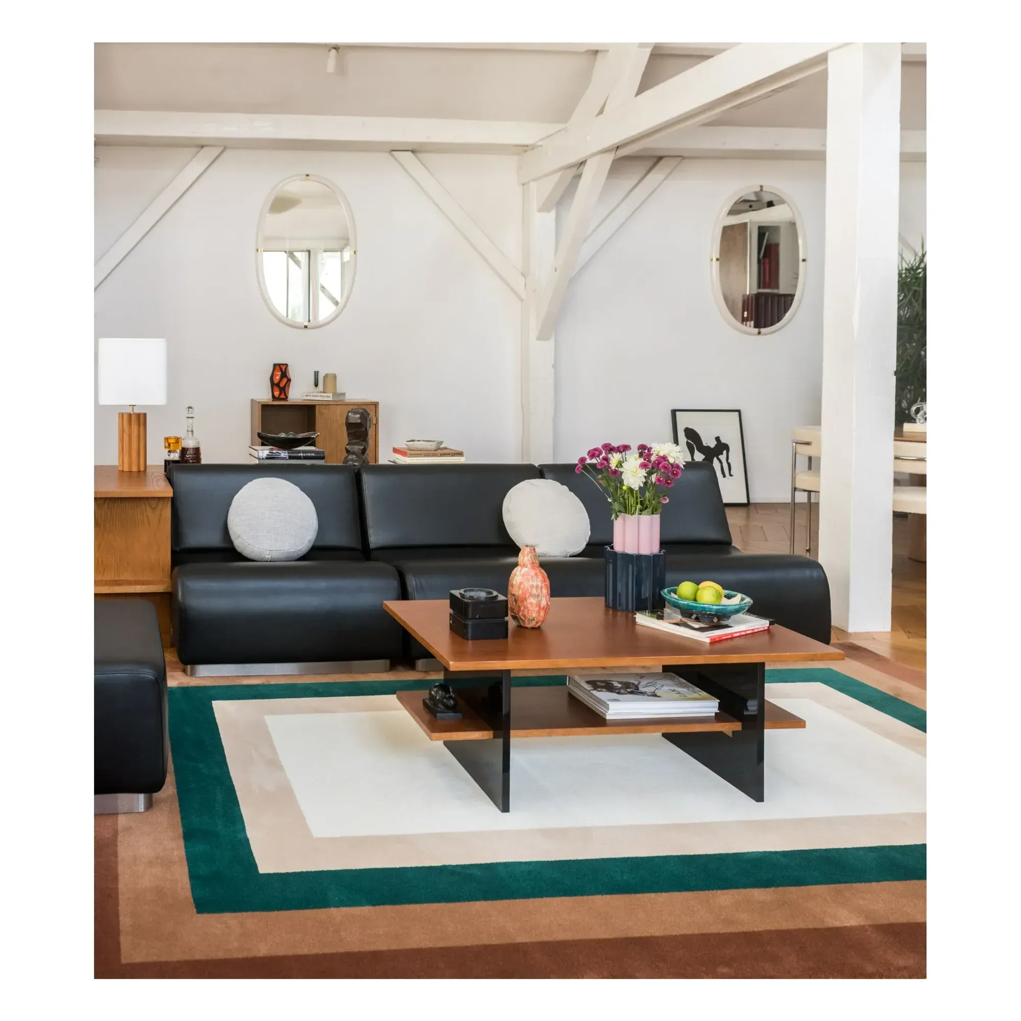 Luna Quadro Wool Rug - Green, New Zealand Wool alternate view