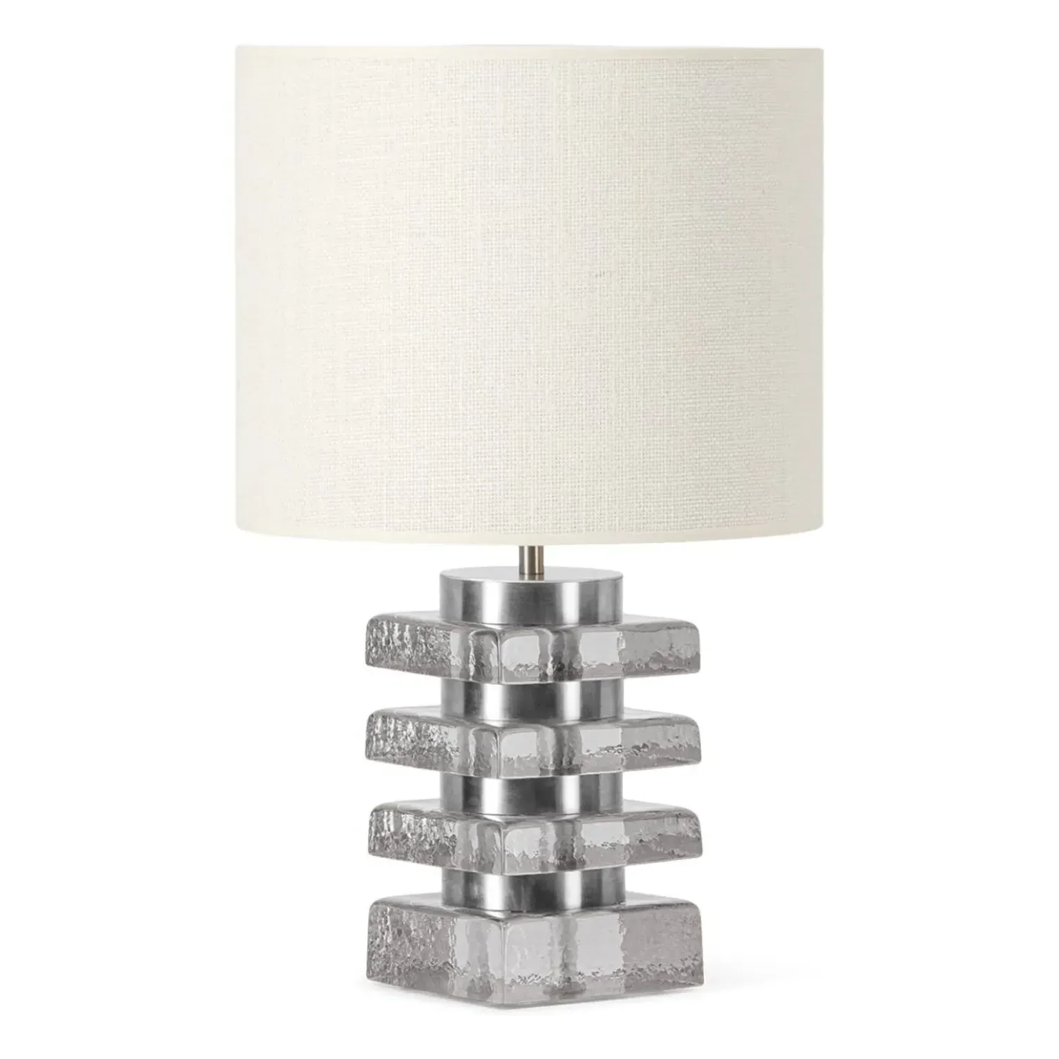 Marta Table Lamp - Transparent, Glass & Textured Fabric product