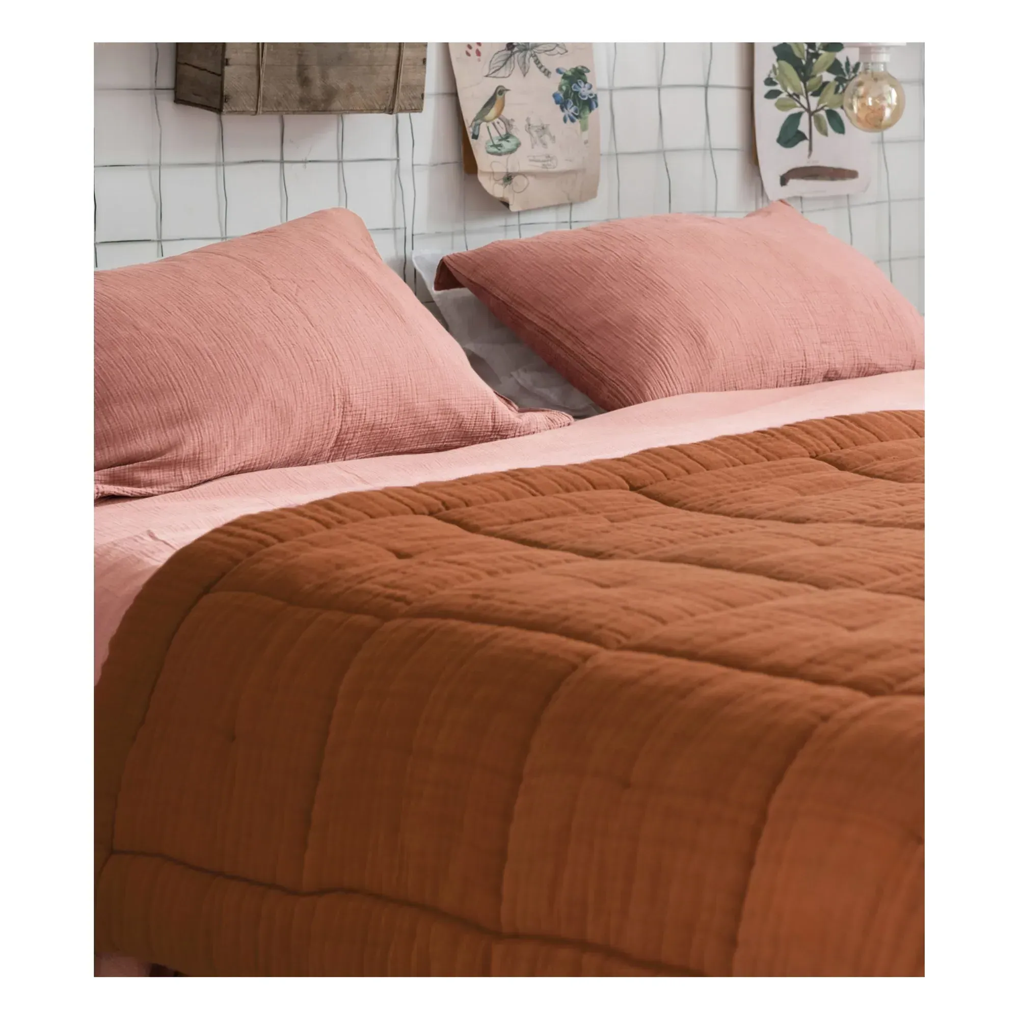 Nido Cotton Gauze Quilt - Brown alternate view