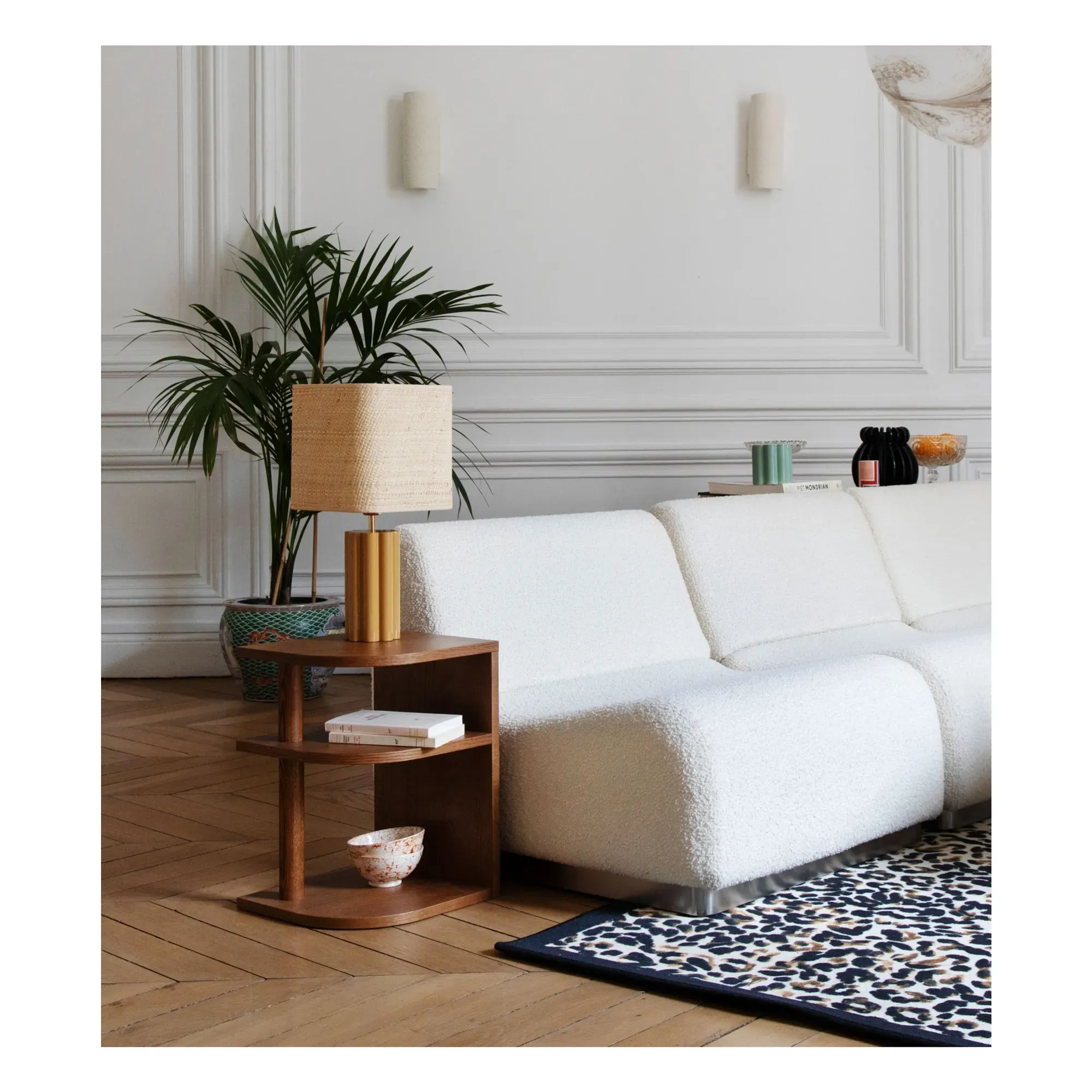 Opera Left Side Table - Iroko, Ash alternate view