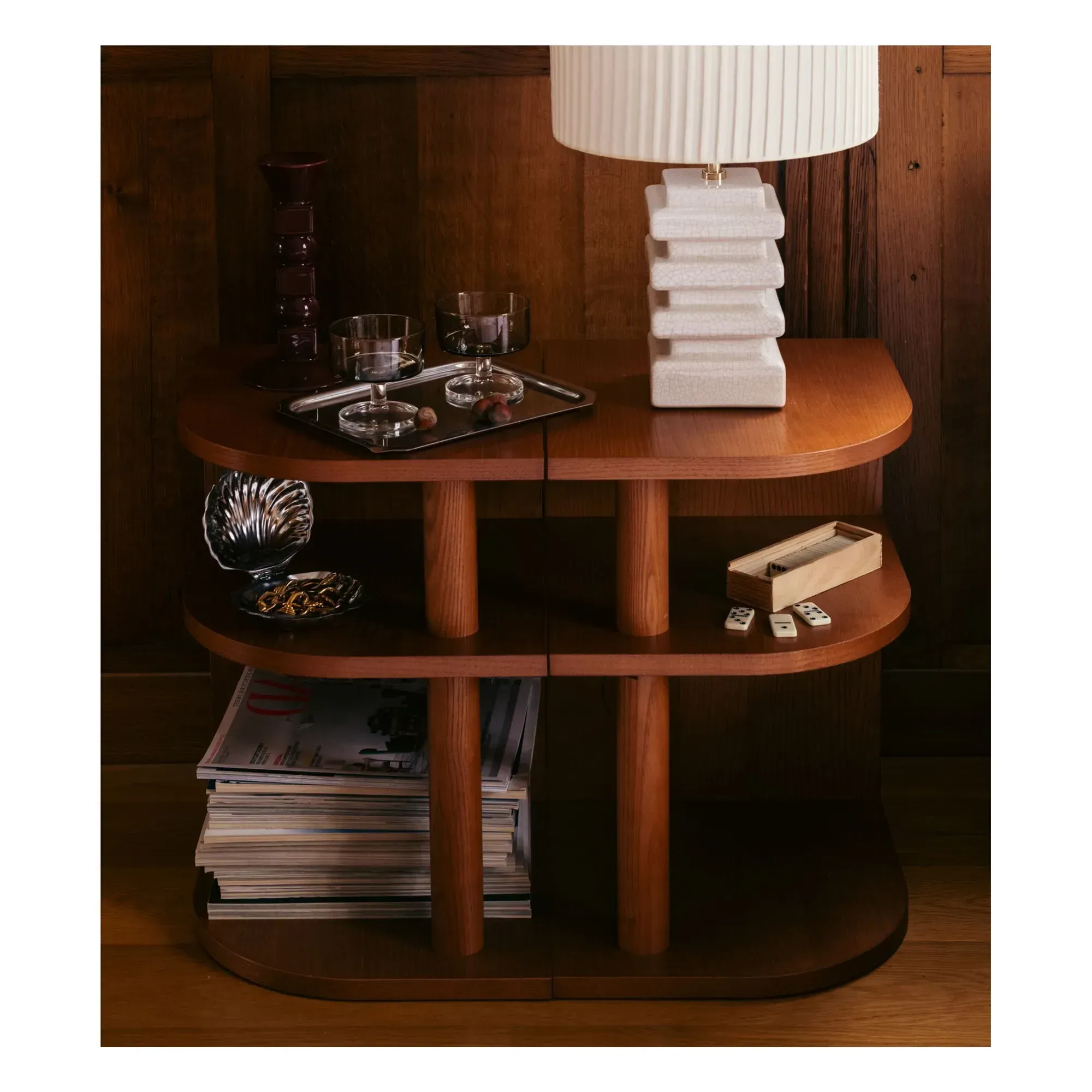 Opera Side Table - Iroko, Ash alternate view