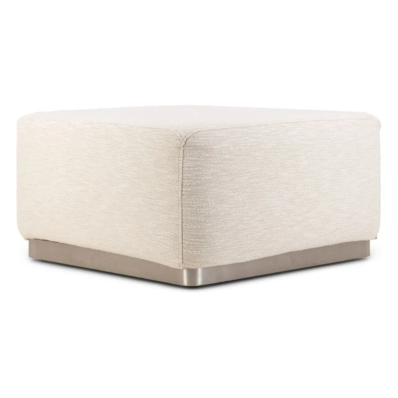 Rotondo Pouffe - Cream, Woven Cotton product