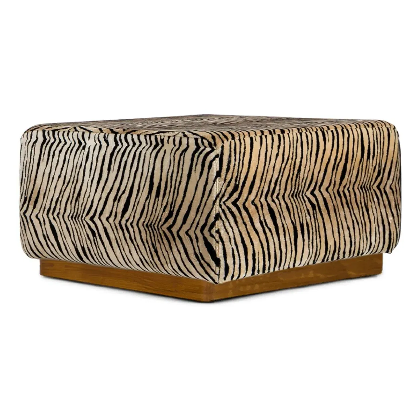 Rotondo Round Pouffe - Tiger, Jacquard Velvet product