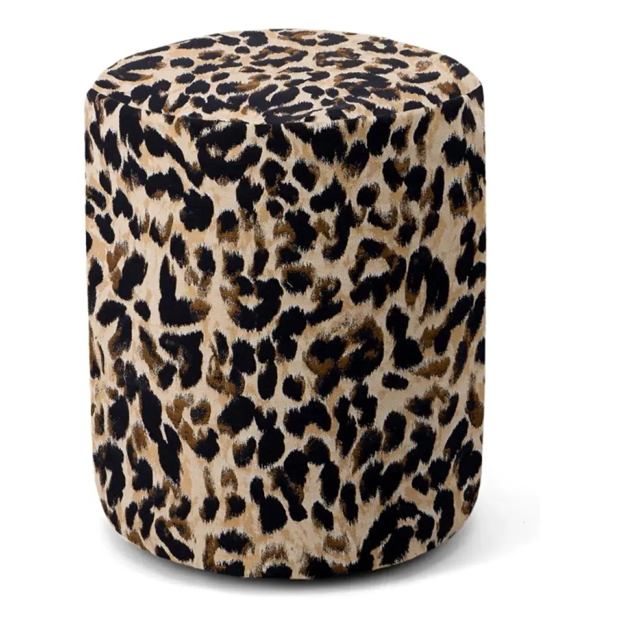 Round Mobile Pouffe - Leopard, Cotton Jacquard product