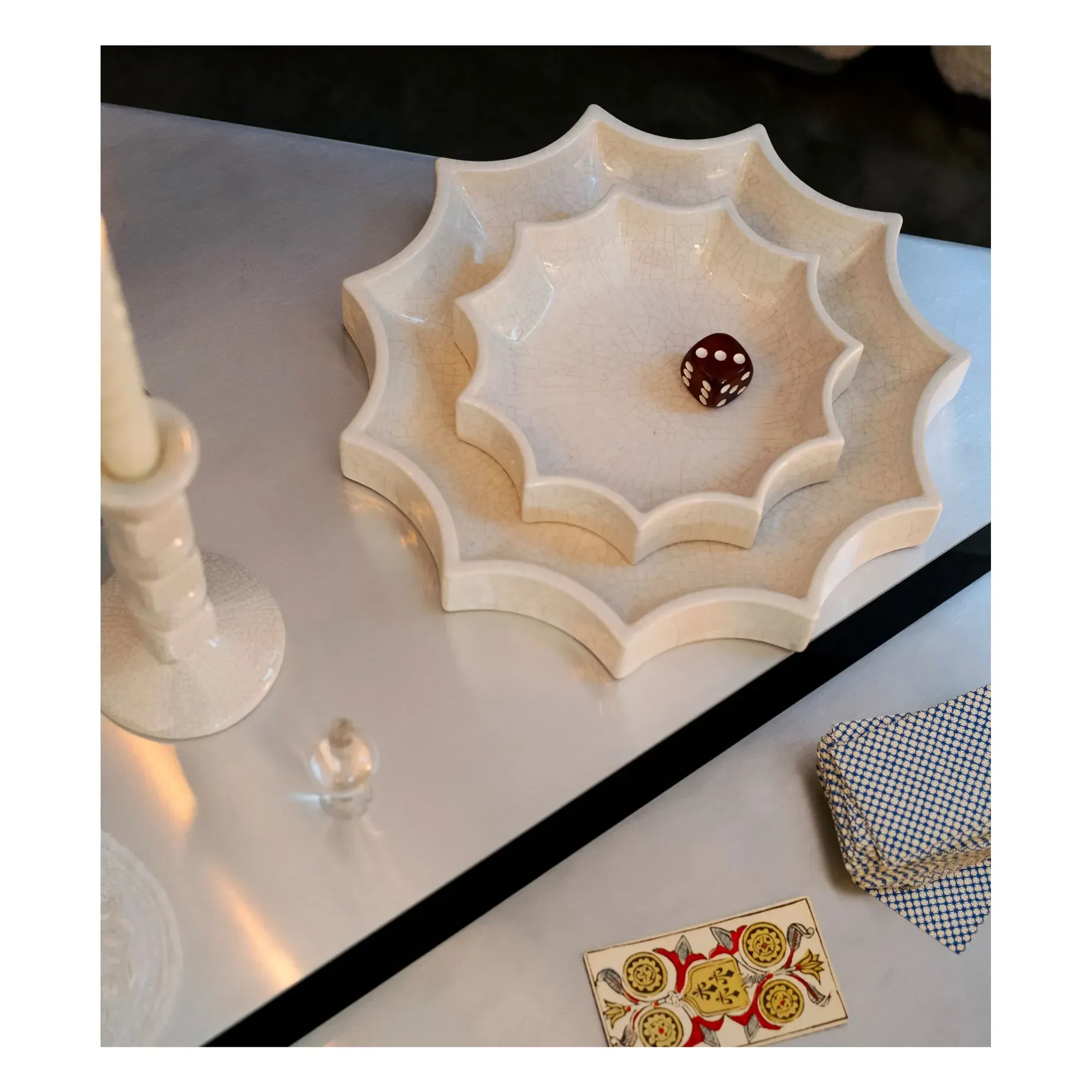 Tasca Round Pocket Organizer - Cream, Ceramic alternate view