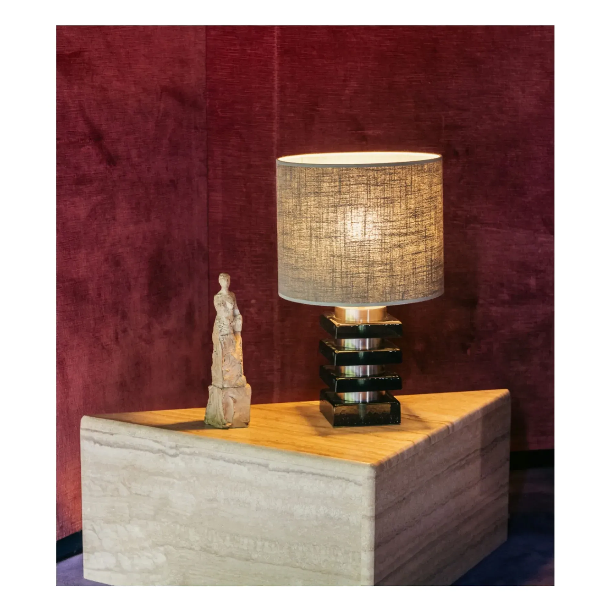 Triangolo Side Table - Cream, Travertine alternate view