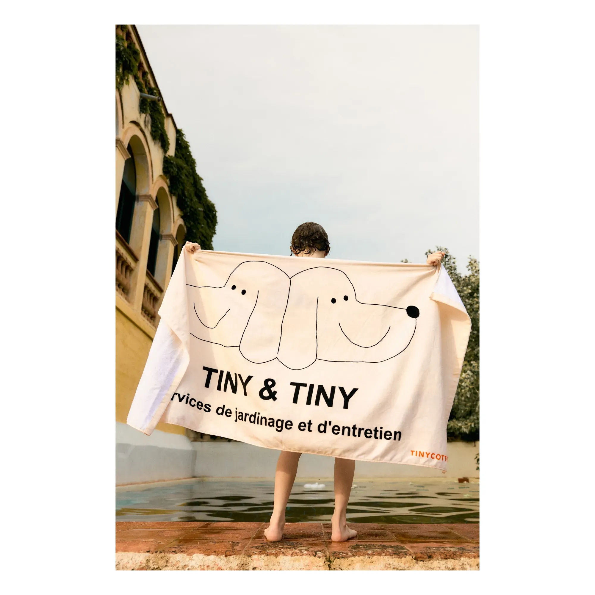 Tiny & Tiny Print Beach Towel - Beige, Organic Cotton alternate view