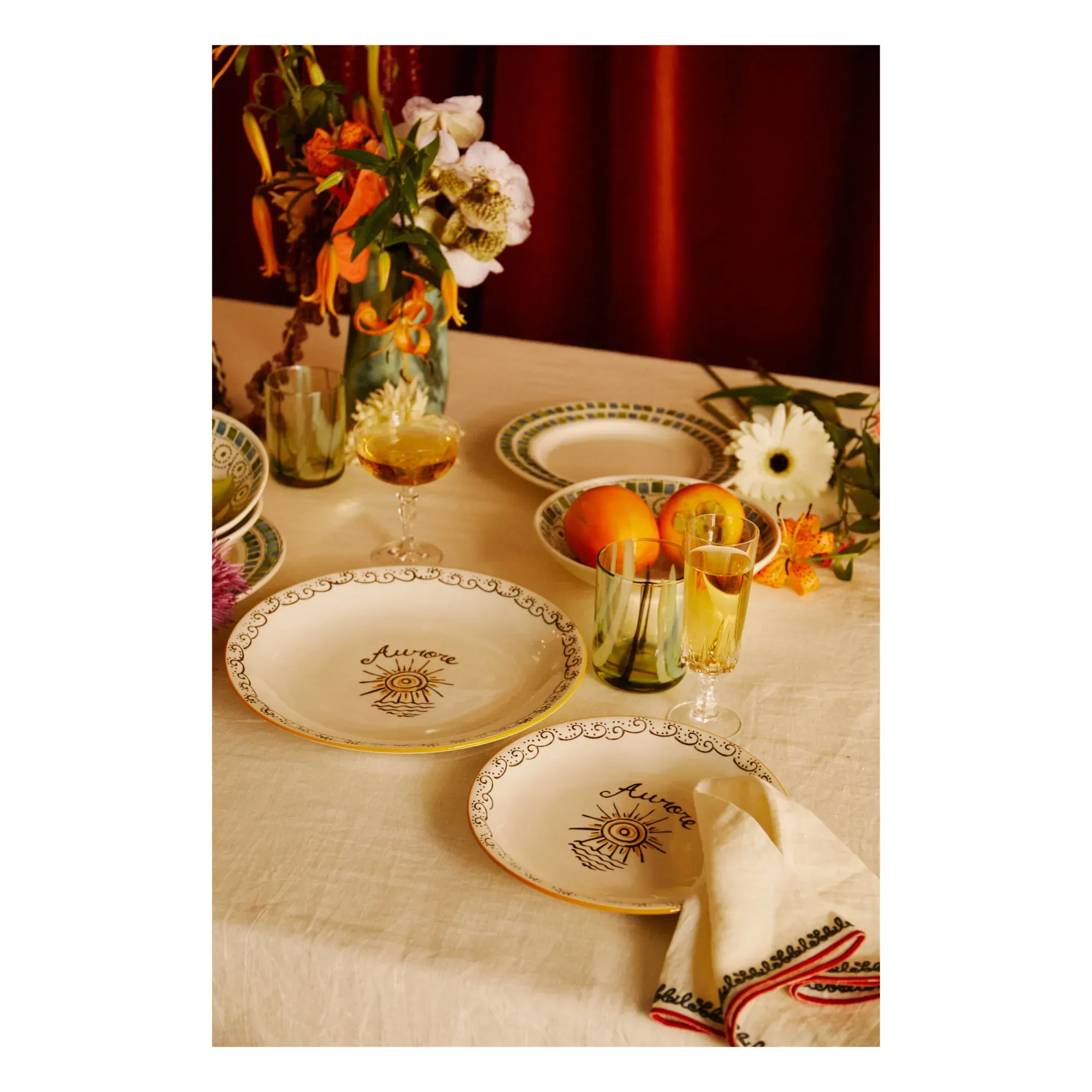 Aurore Round Dinner Plate - Yellow, Stoneware alternate view
