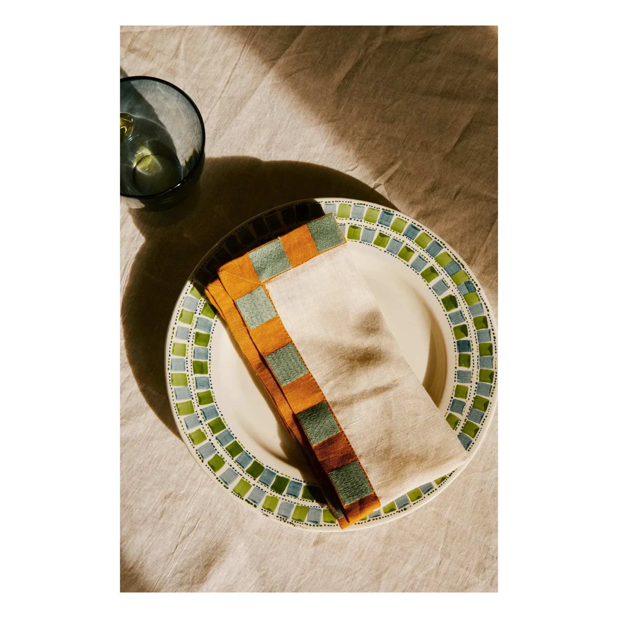 Damier Linen Napkin - Ecru alternate view