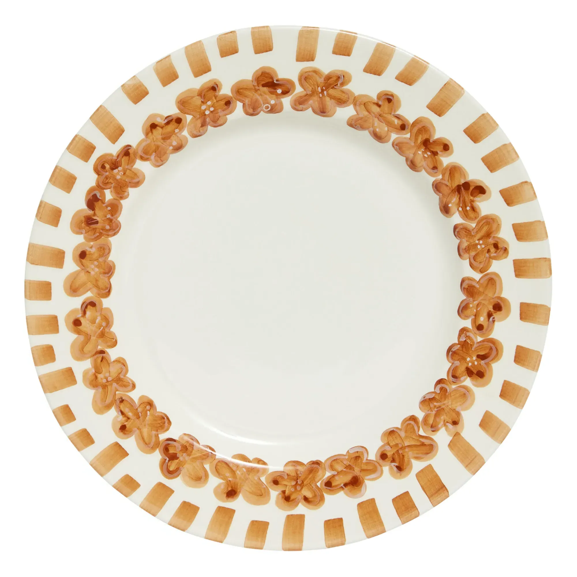 Tiare Flowers Round Dinner Plate - Brown, Sandstone product