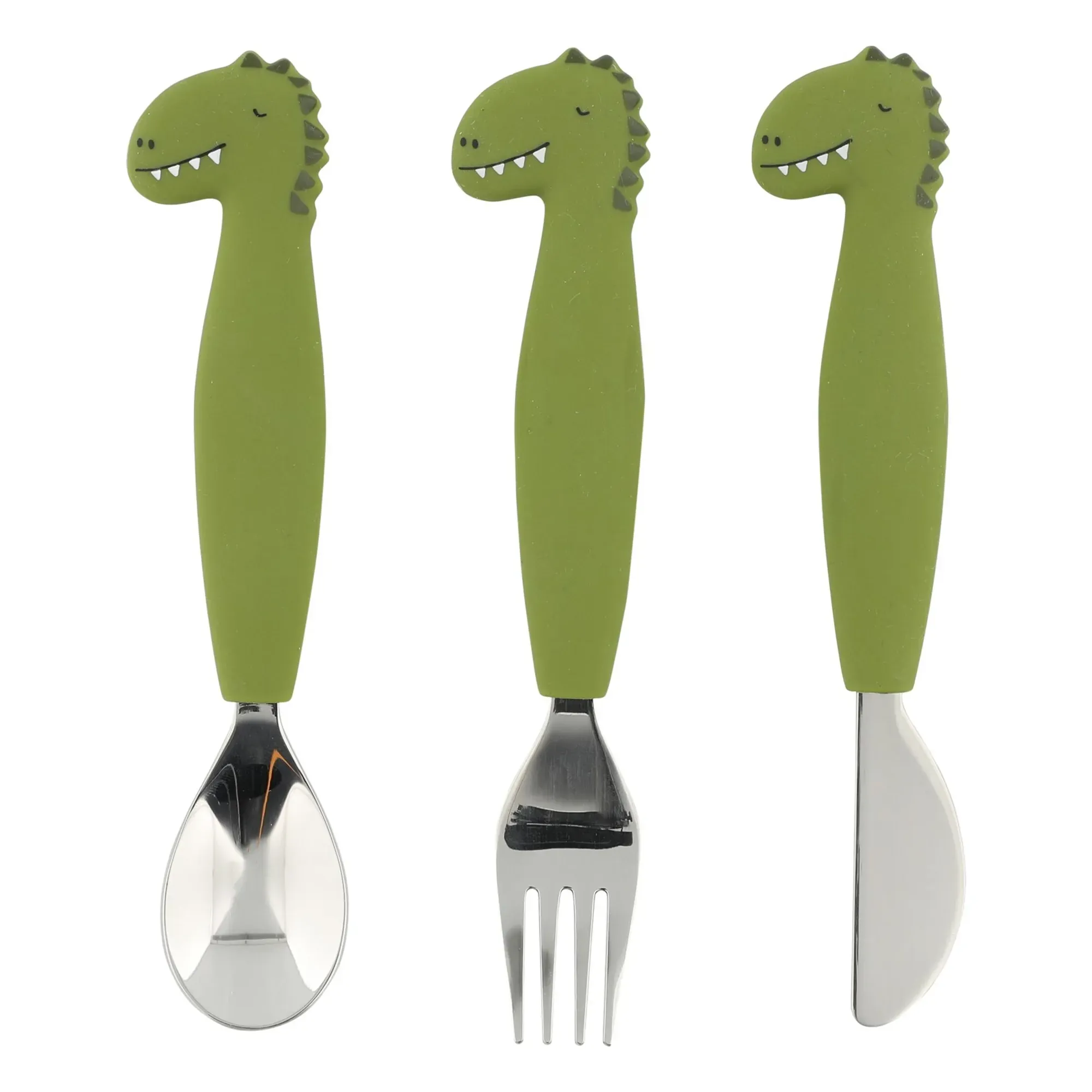 Mr. Dino Silicone Cutlery Set of 3 - Green product