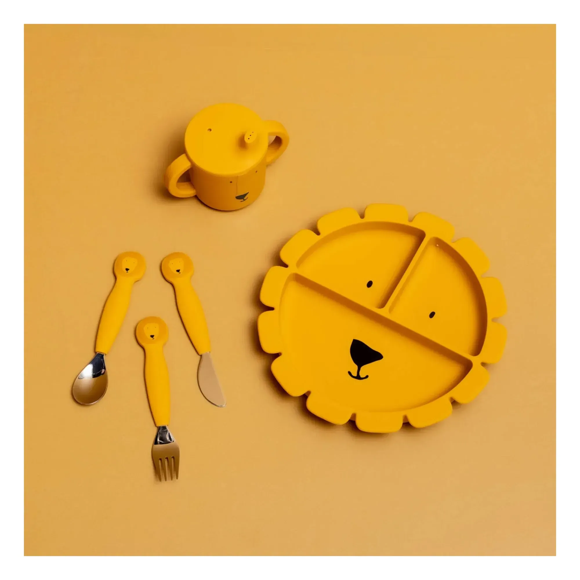 Mr. Lion Silicone Cutlery Set of 3 - Yellow alternate view