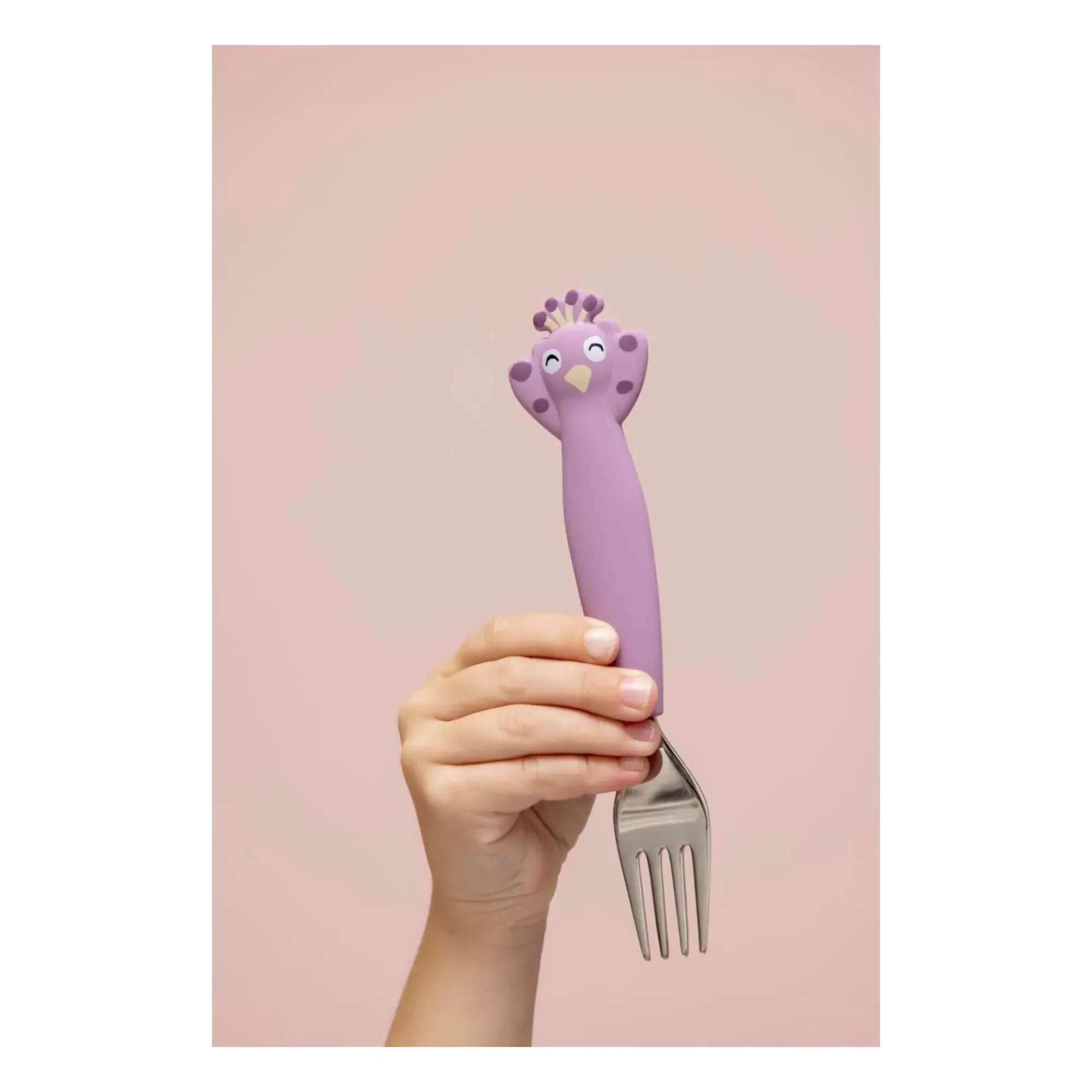 Mrs. Peacock 3-Piece Cutlery Set - Purple, Silicone alternate view