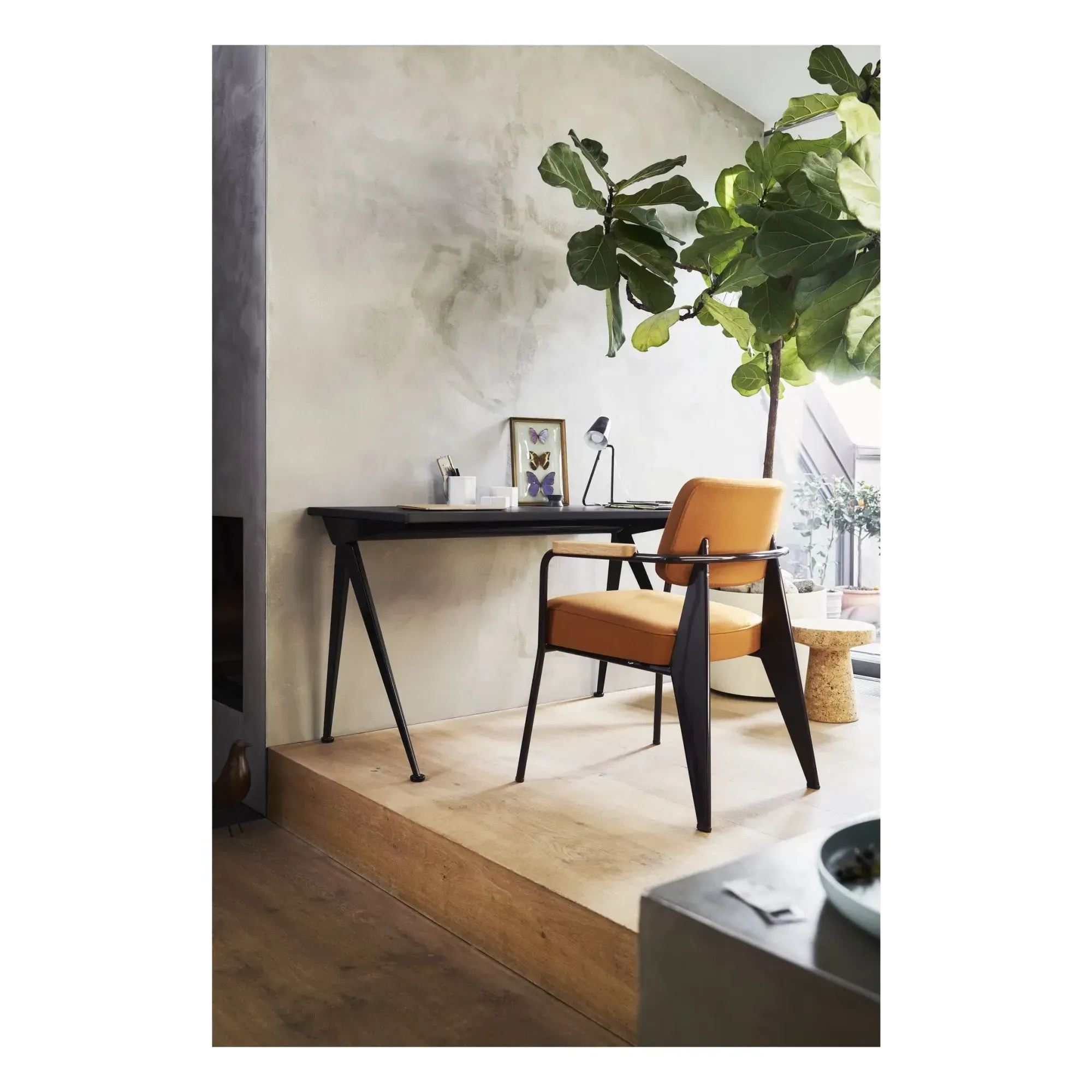 Compas Direction Desk by Jean Prouvé - Walnut, Deep Black Steel alternate view