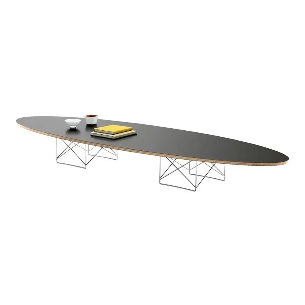 Eames ETR Elliptical Coffee Table - Black, Laminated Hardwood product