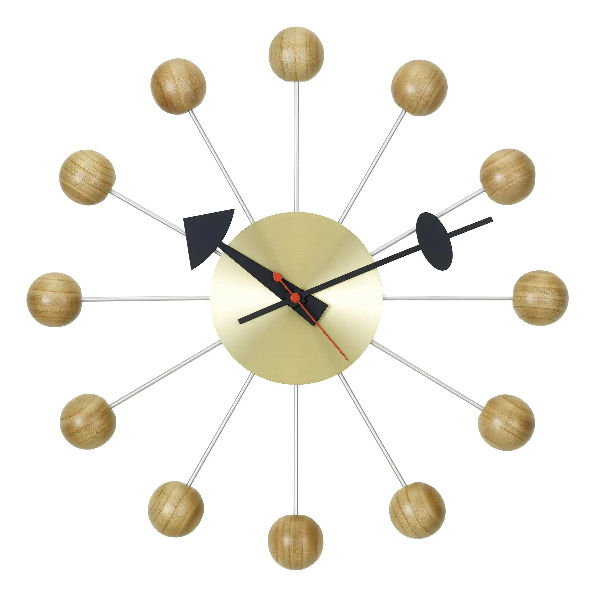 George Nelson Ball Clock - Cherry Wood, Metal product