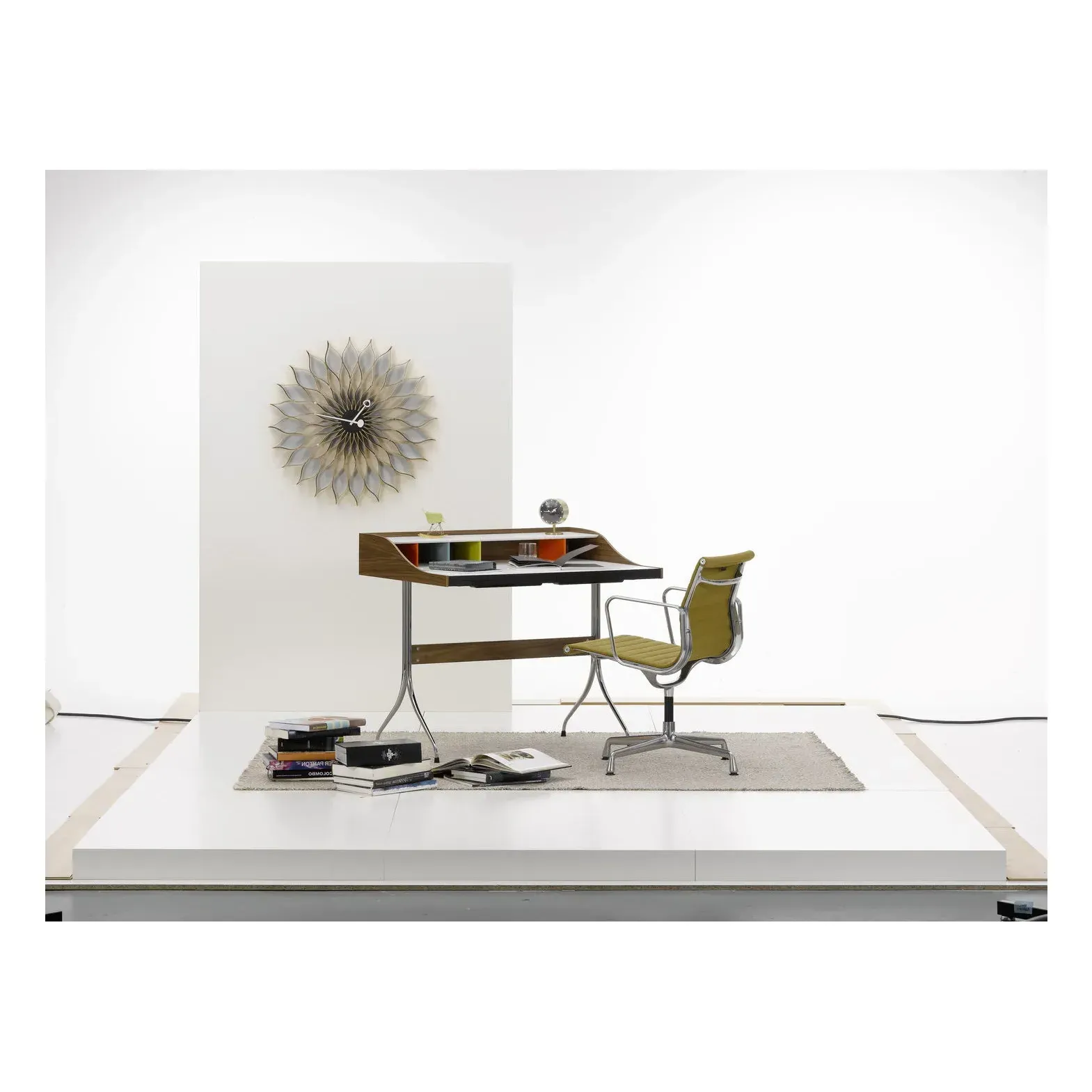 George Nelson Home Desk - Walnut, Metal alternate view