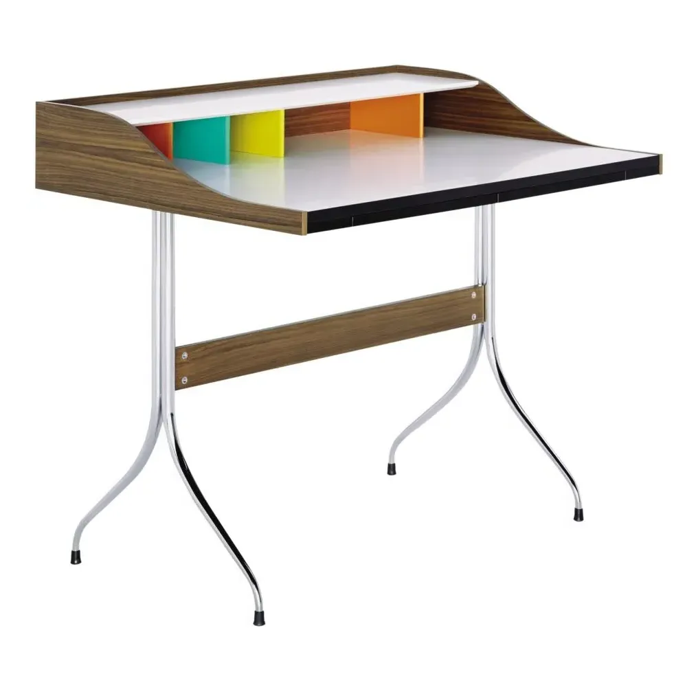 George Nelson Home Desk - Walnut, Metal product