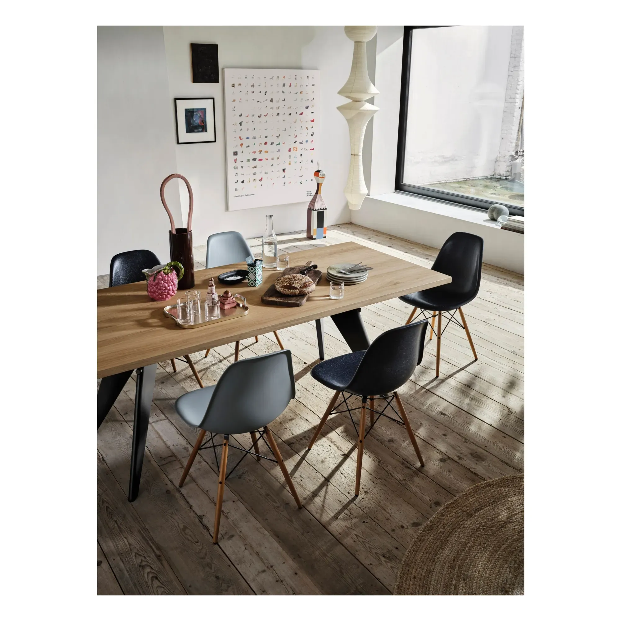 Jean Prouvé EM Dining Table - Oak, Steel alternate view