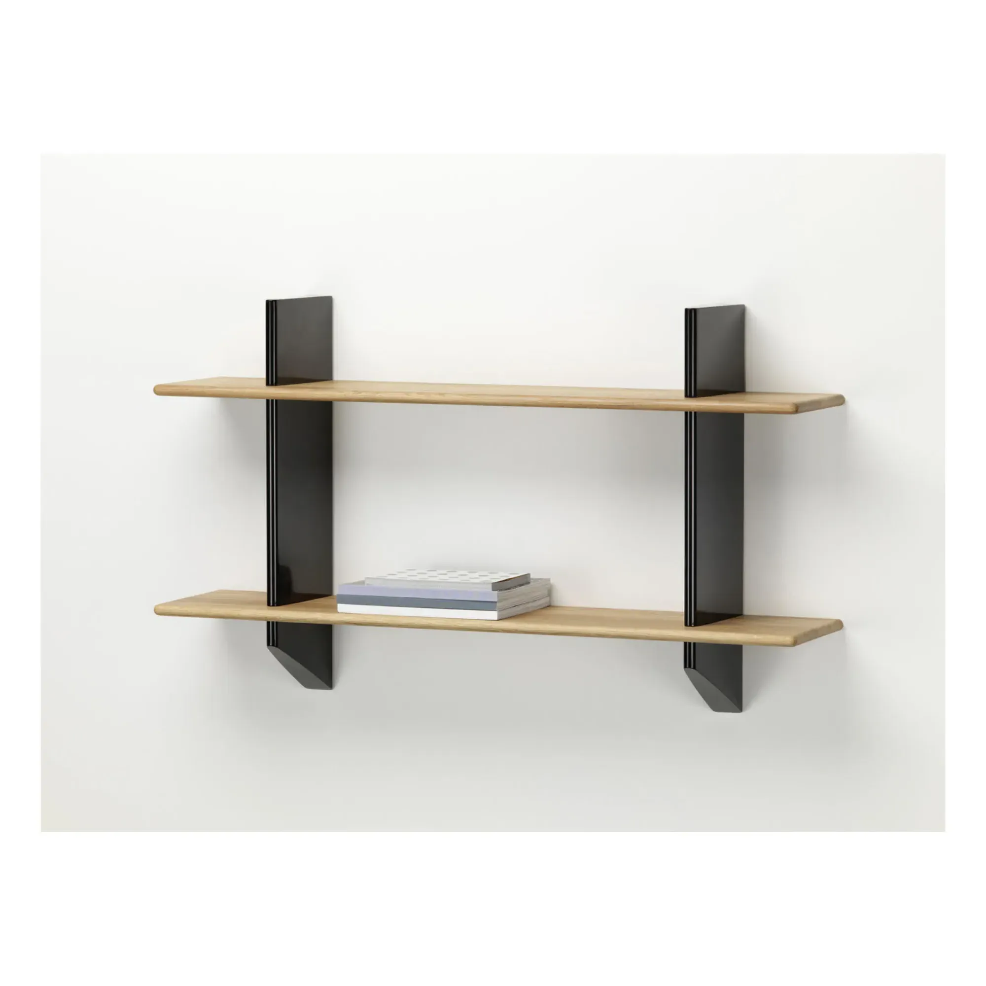 Jean Prouvé Rayonnage Mural Wall-Mounted Shelving - Black, Oak alternate view
