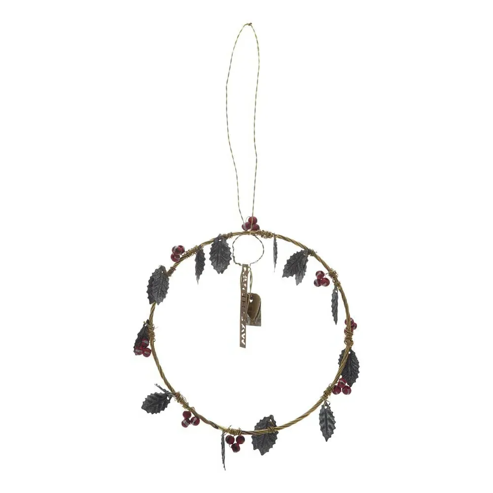 Hanging Leaf Crown Ornament 10cm - Silver, Brass product
