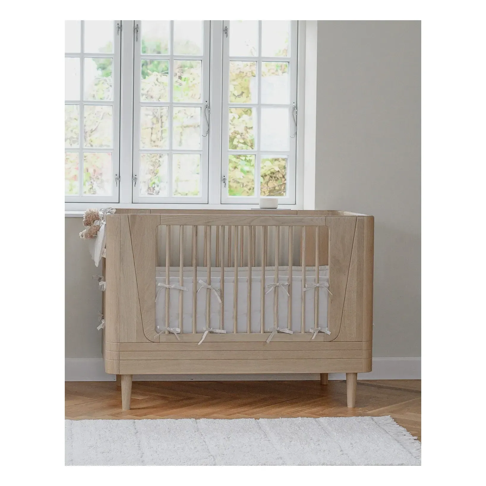 Nature Baby Bed Crib Bumper - Sand, Organic Cotton alternate view