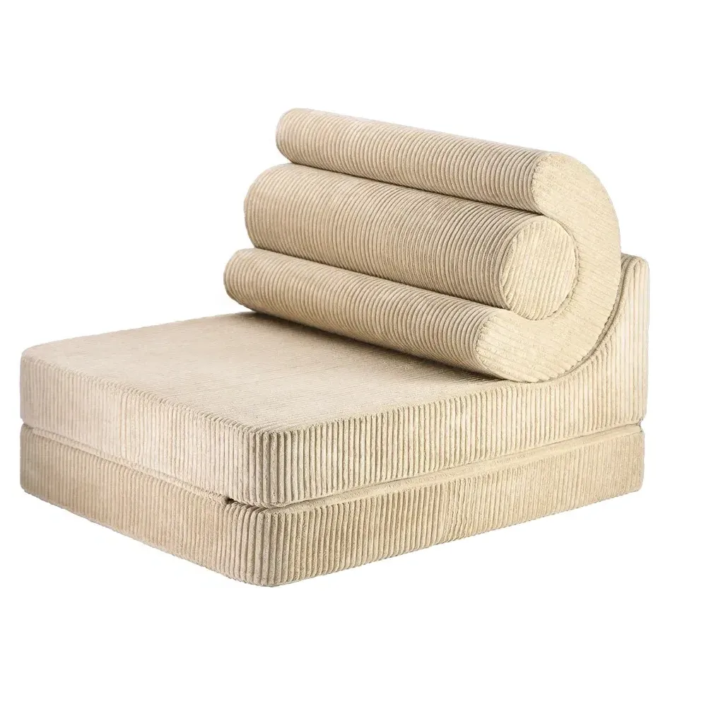 Flipster Convertible Ribbed Velvet Armchair - Light Brown product