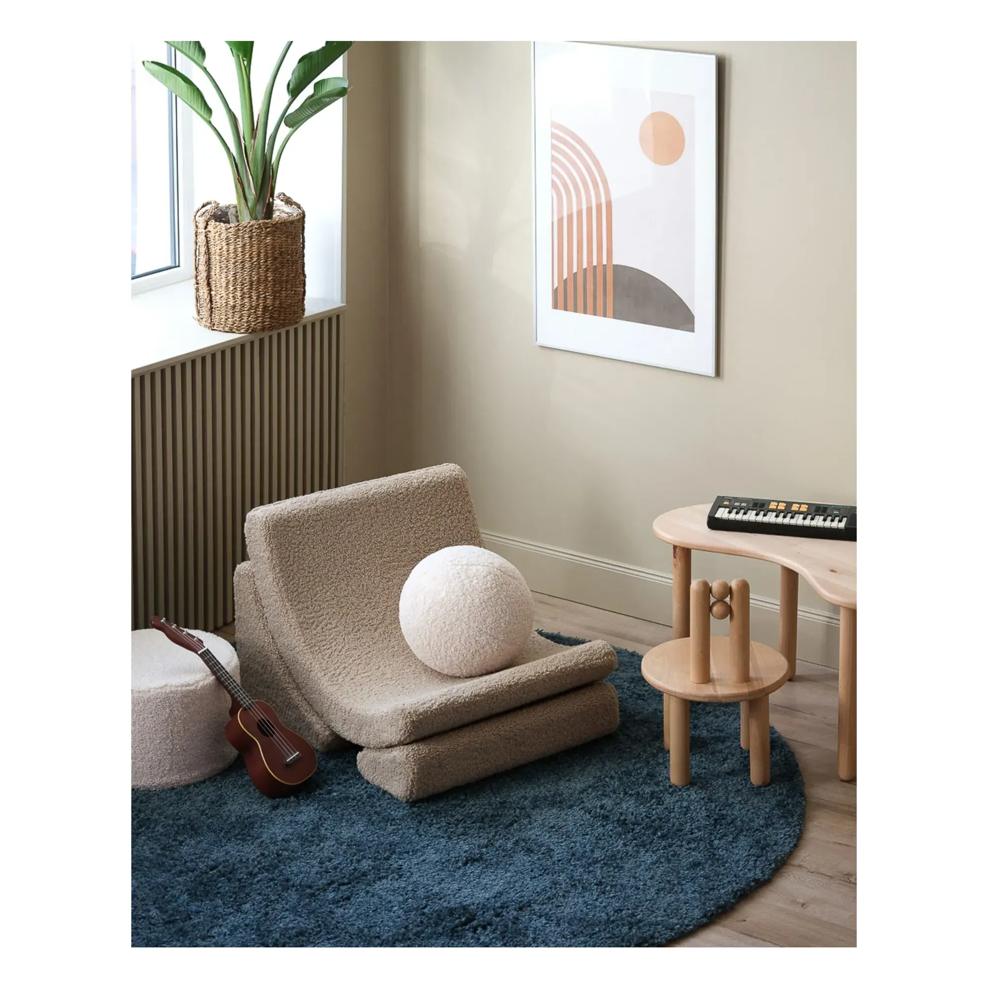 Moon Teddy Armchair - Beige, Polyester alternate view
