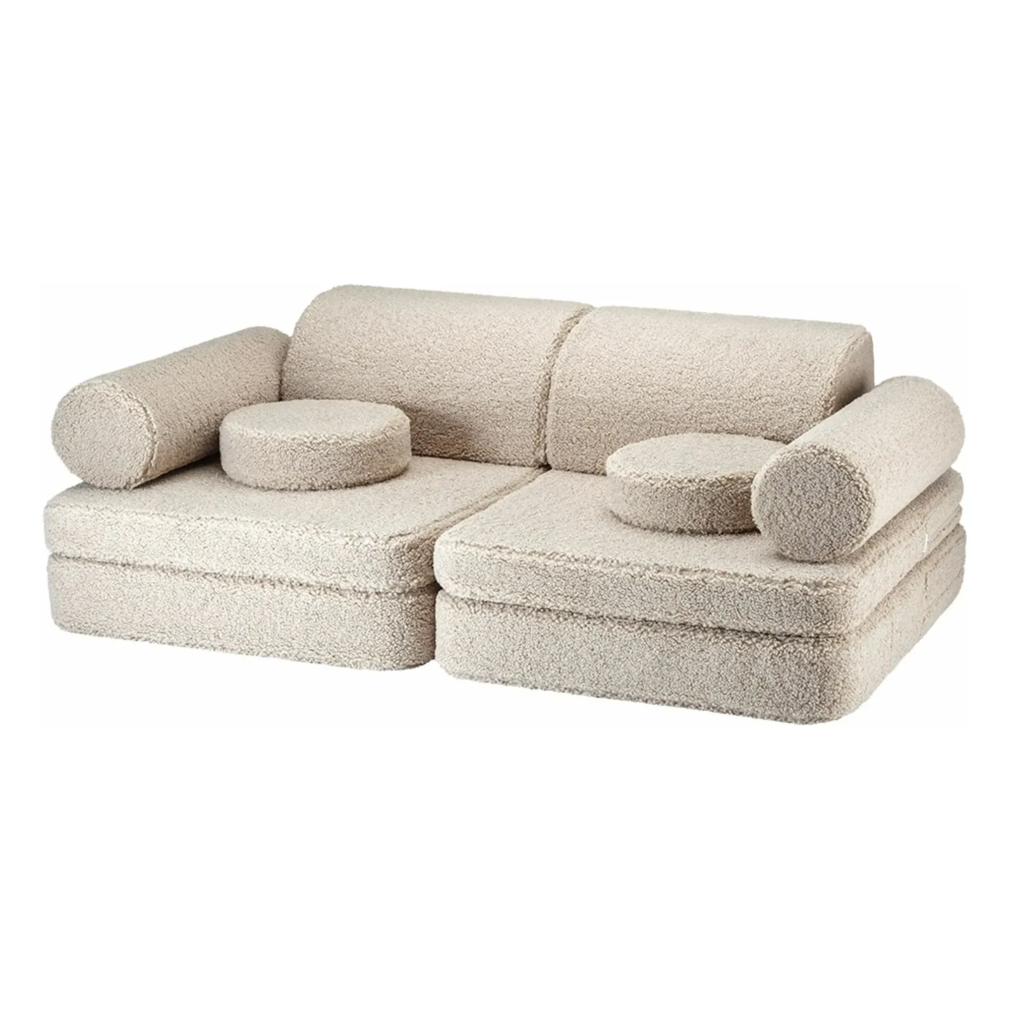 Wigiwama Modular Teddy Play Sofa - Beige, Plush product