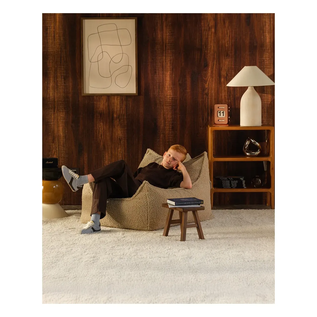 Wigiwama Teddy Club Chair - Beige, Polyester alternate view