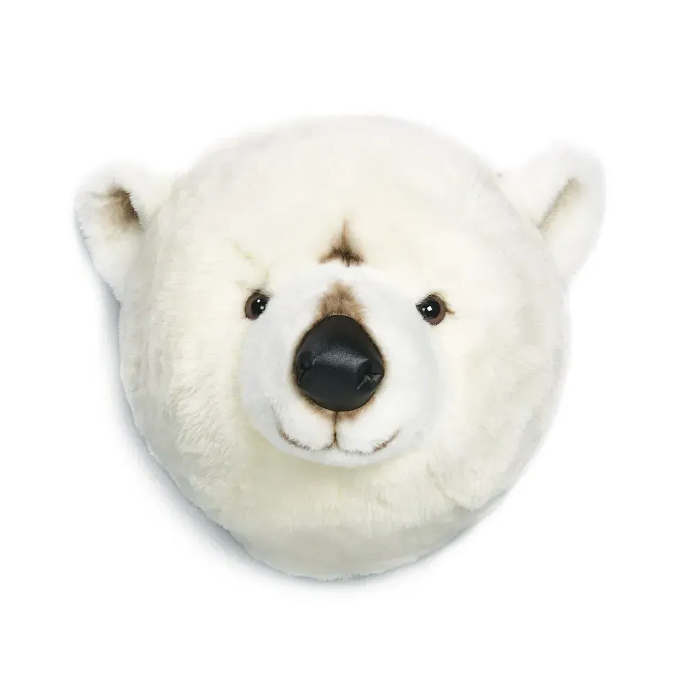 Polar Bear Head Wall Mount - White, Polyester product