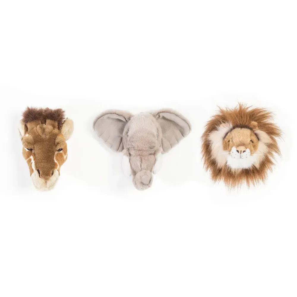 Safari Animal Wall Mounts Set of 3 - Multicoloured product