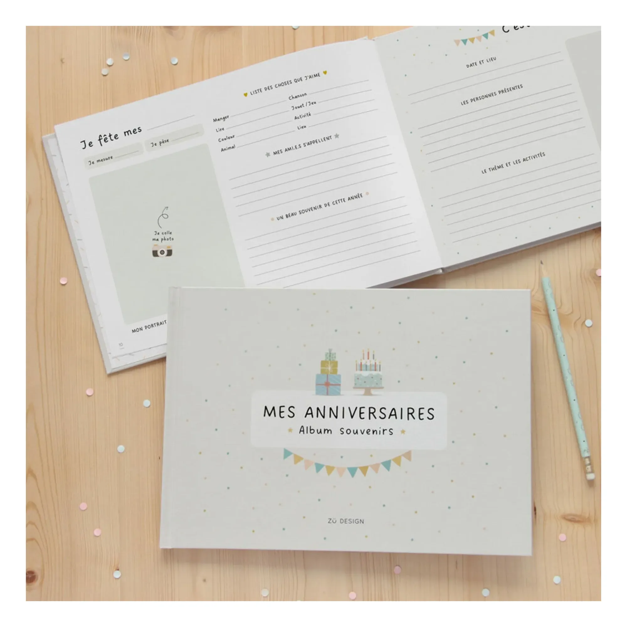 Mes Anniversaires Souvenir Birthday Memory Book - Ecru alternate view
