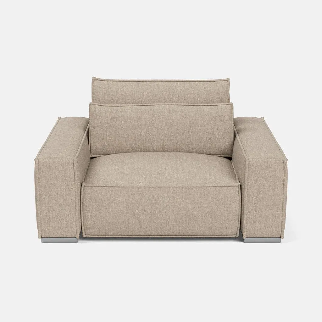 Broadgate 2-Seater Love Seat - Biscuit Beige, Textured Velvet product