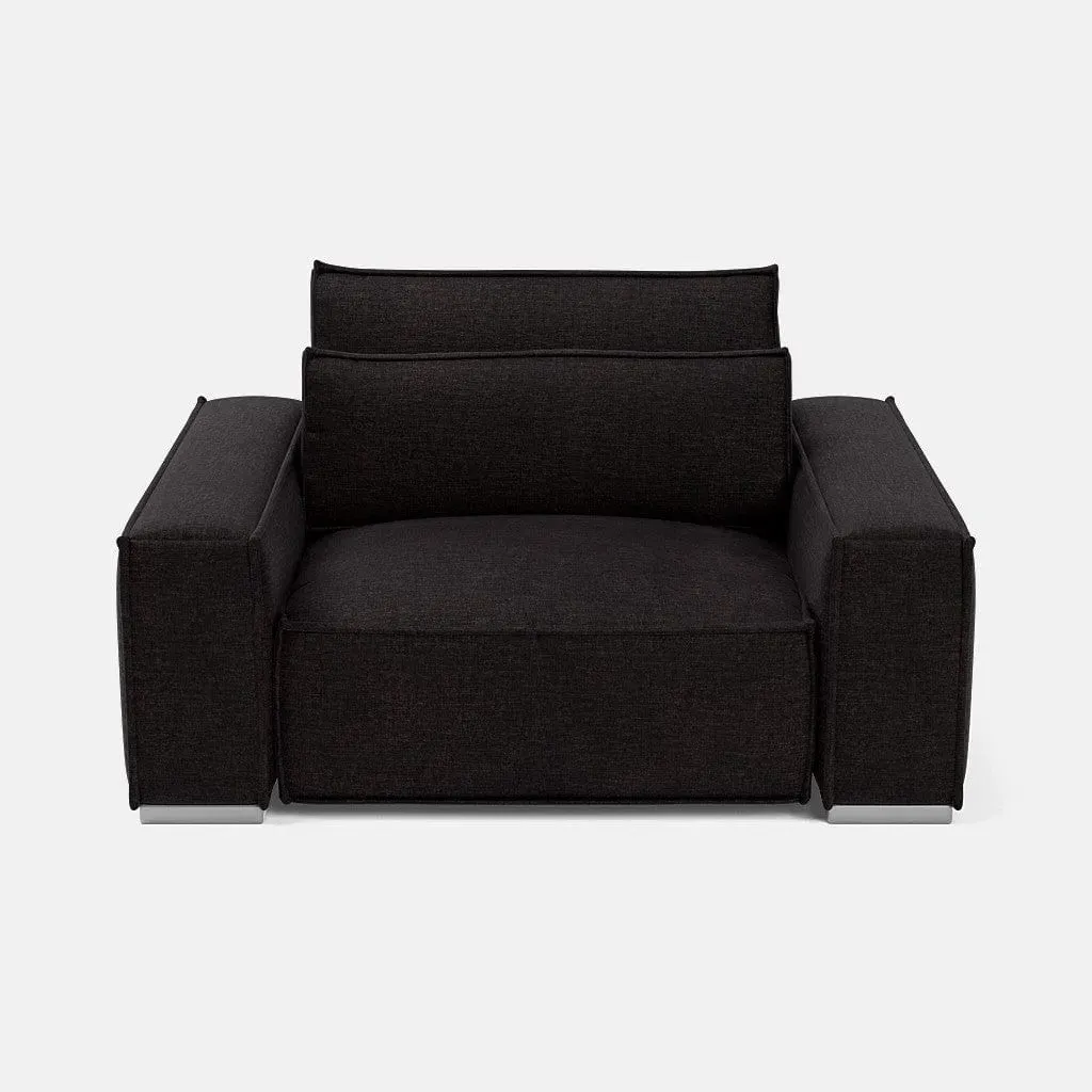 Broadgate Love Seat Sofa - Iron Mountain, Textured Velvet product