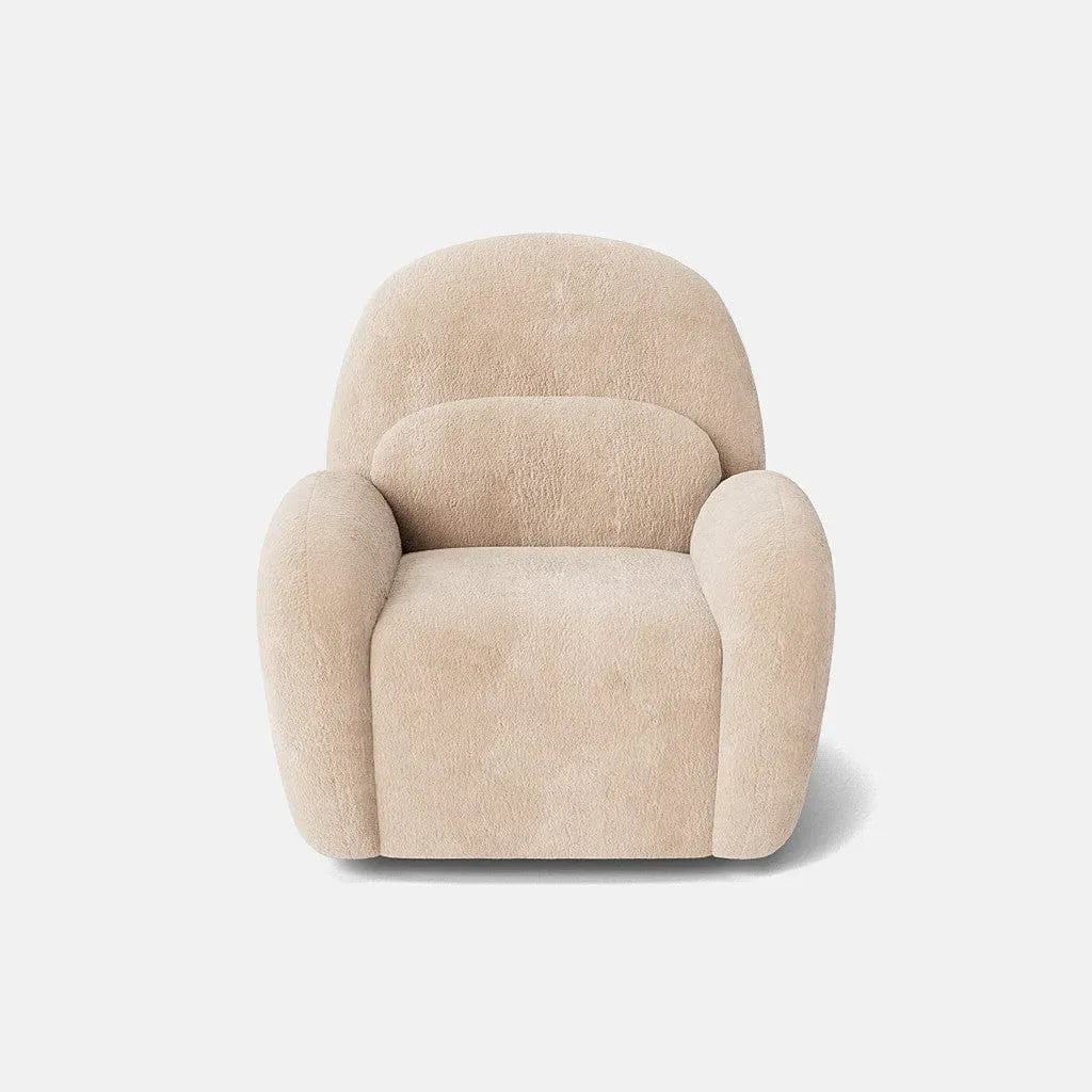 Cara Faux Fur Swivel Rocker Power Recliner Chair - Amber Mink product