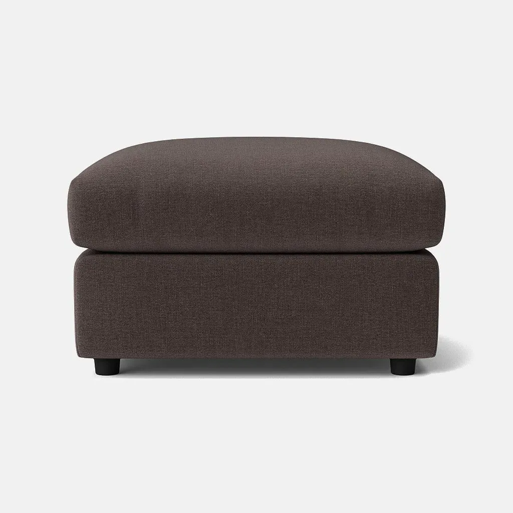 Clapham Footstool - Deep Espresso, Luxe Chenille product