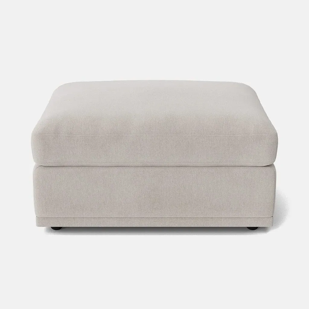 Edgware Small Footstool - Pale Linen, Chenille product