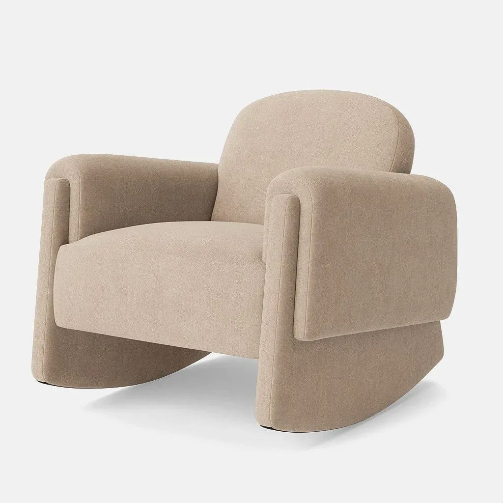 Mila Luxe Chenille Rocking Chair - Mink product