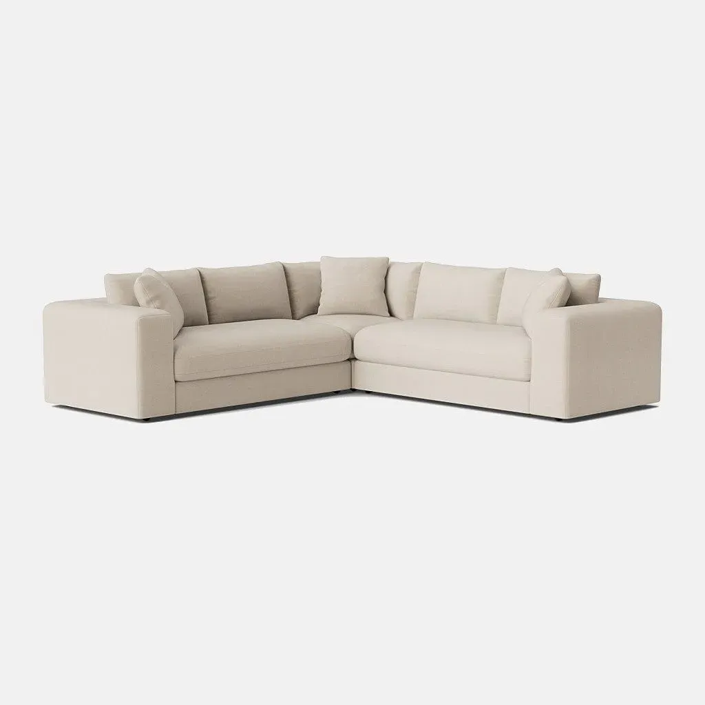 Niko Luxe Double Corner Sofa - Cool Cream, Chenille product