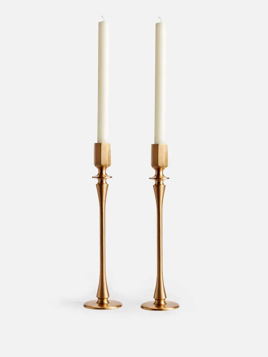 hansen-candleholders-brushed-brass-set-of-two-large image