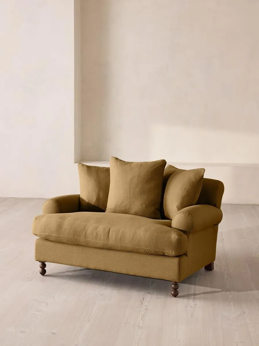 Audrey 2-Seater Loveseat - Ochre, Linen