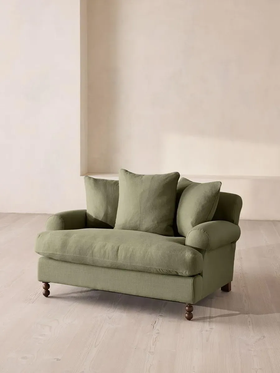 Audrey 2-Seater Loveseat - Sage, Linen by Soho Home