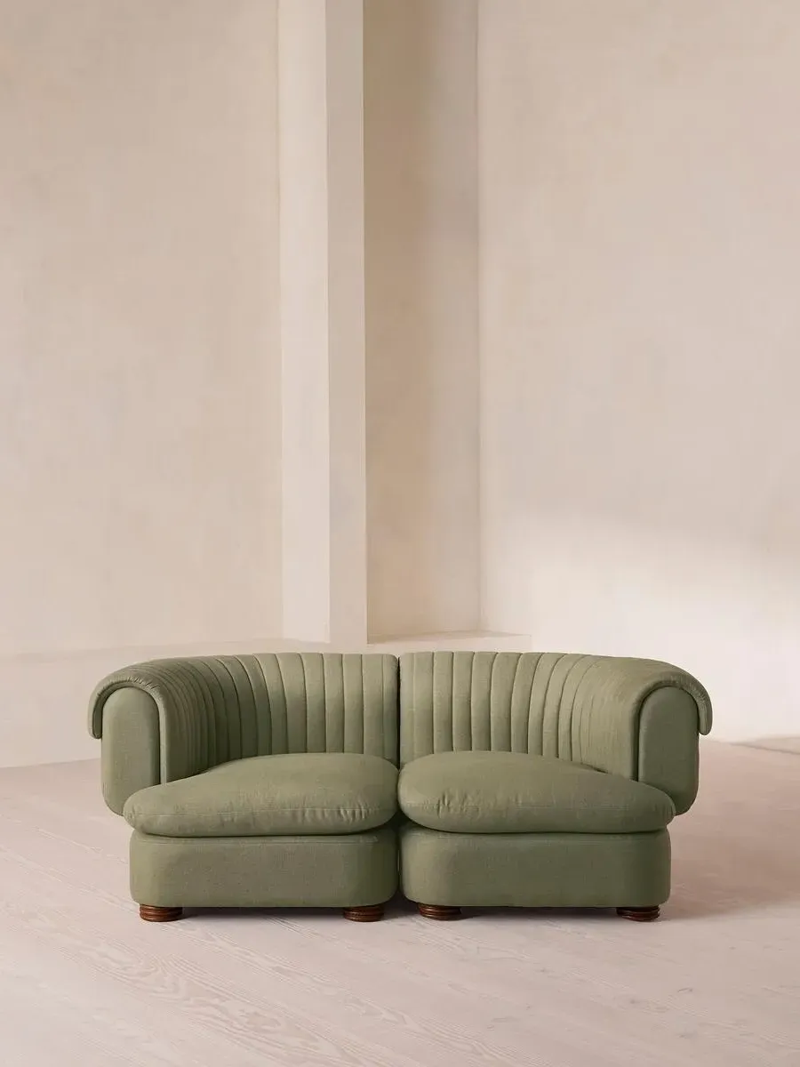 3-Seater Modular Sofa - Sage, Linen by Soho Home