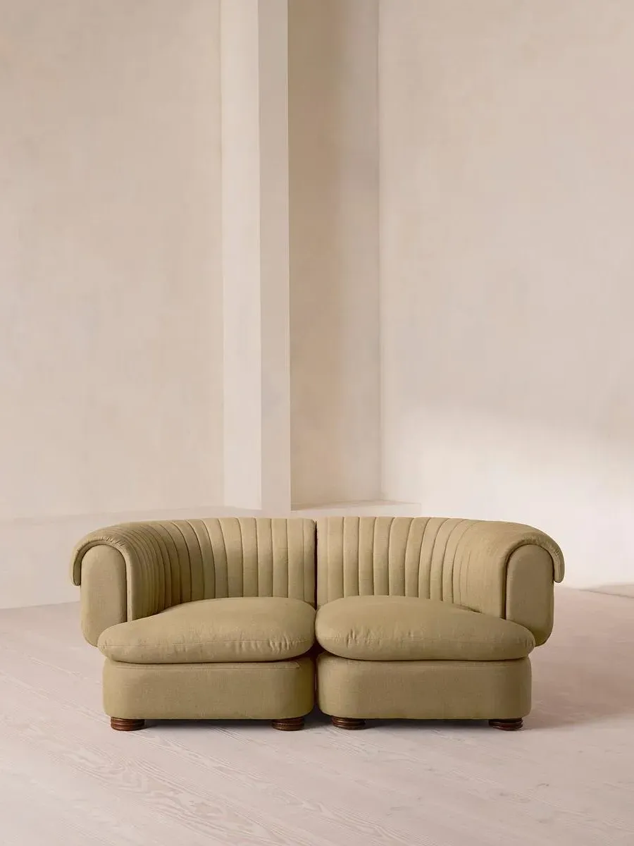 3-Seater Modular Sofa - Wheat, Linen by Soho Home