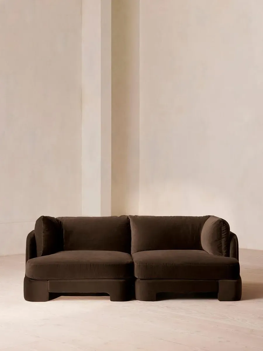 3-Seater Modular Sofa with Arch Back - Chocolate, Velvet product
