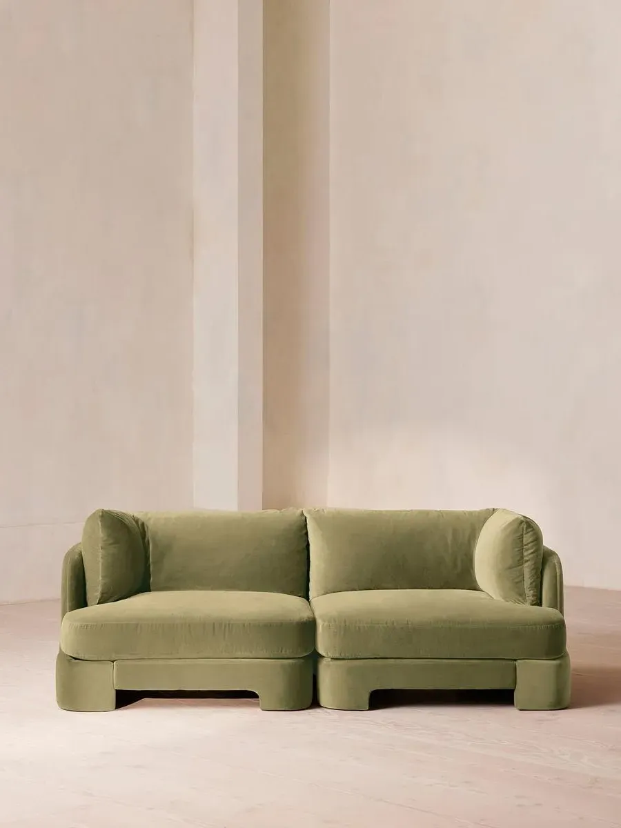 3-Seater Modular Sofa with Deep Sit - Lichen, Velvet product