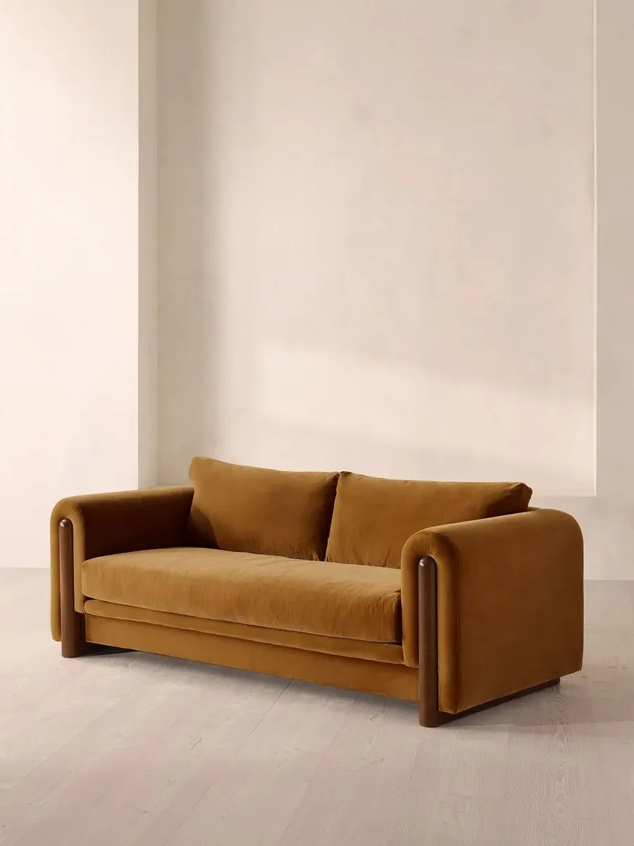 Farrell 3-Seater Sofa - Mustard, Velvet product