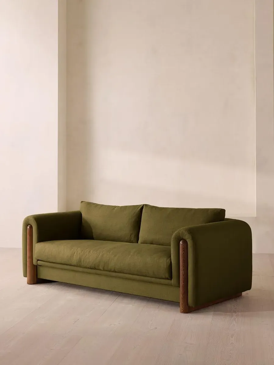 Farrell 3-Seater Sofa - Olive, Linen by Soho Home