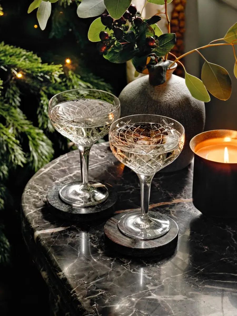 4-Piece Champagne Coupe Set - Cut Crystal product